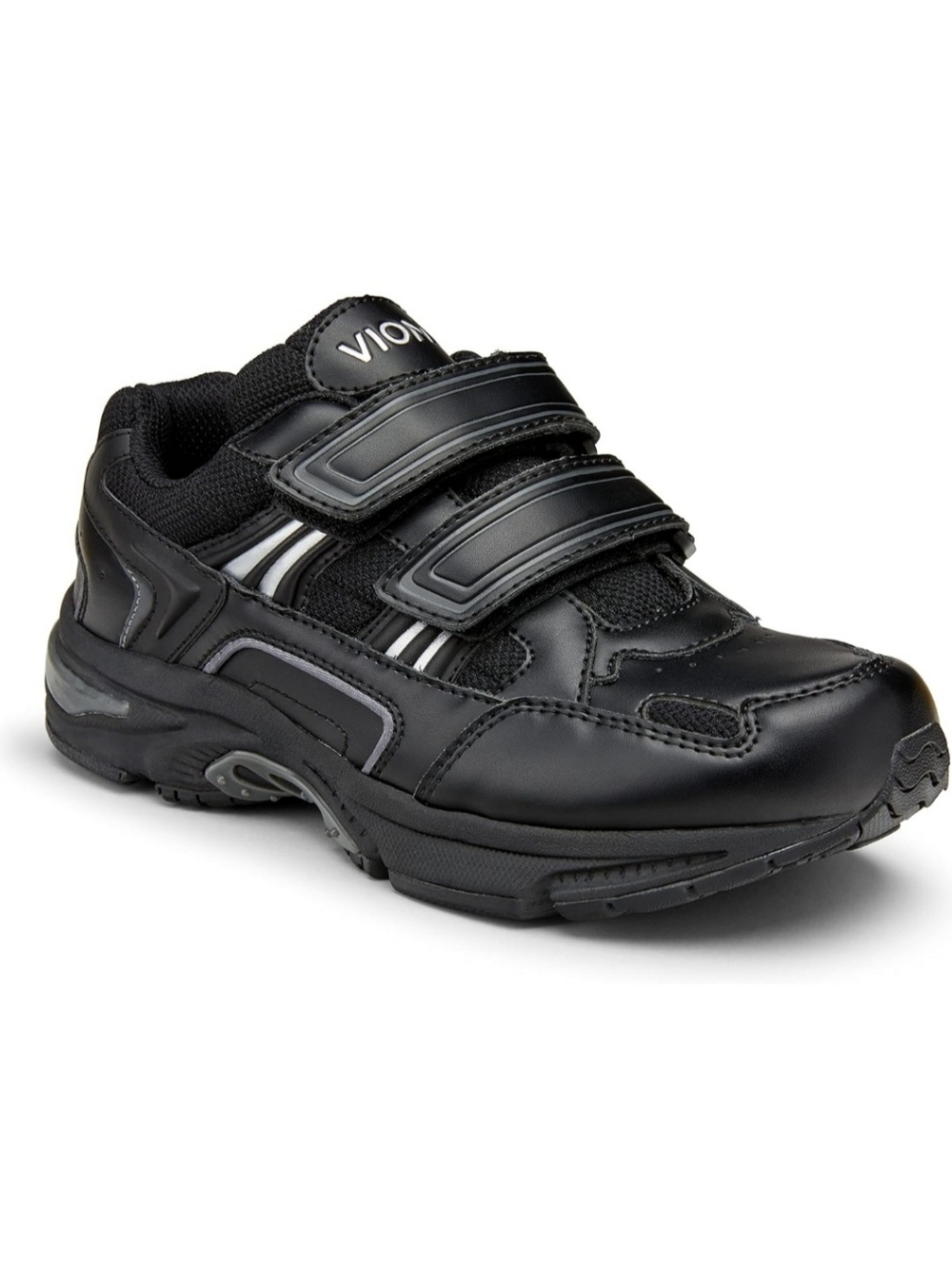 Vionic Tabi Shoes Black Leather Comfort Double Strap Walking Sneaker Women's 7